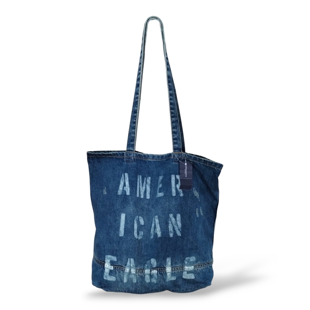 NWT Denim Distressed American Eagle Tote Bag 